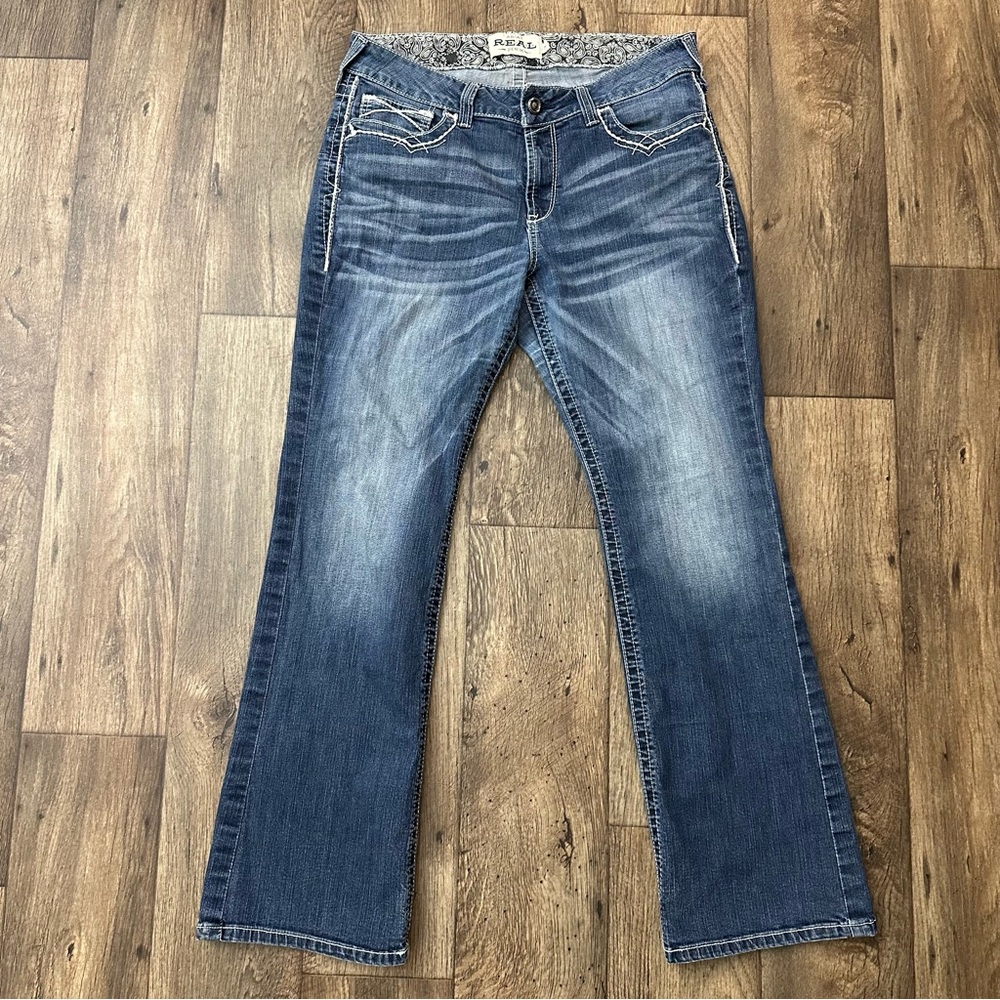Ariat Real Denim Stretch Boot Cut Rodeo Flare Jeans  Women’s Size 33R Blue